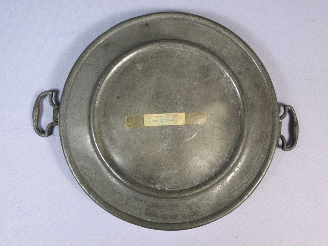 Antique c1790 Georgian Pewter Warming Dish by Richard Yates London - 5