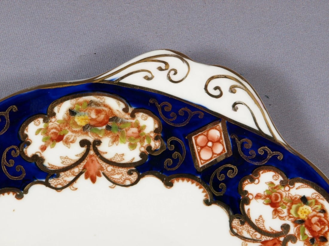 Royal Albert DERBY Heirloom IMARI Cake Snack Tray Platter COBALT Blue England - 2