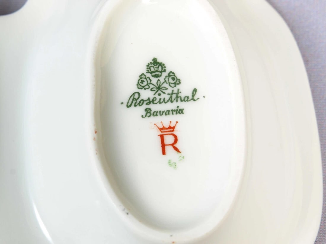 ROSENTHAL EMPIRE Split Divided Bonbon Nuts Dish Tray Gold Cobalt 1930s - 4