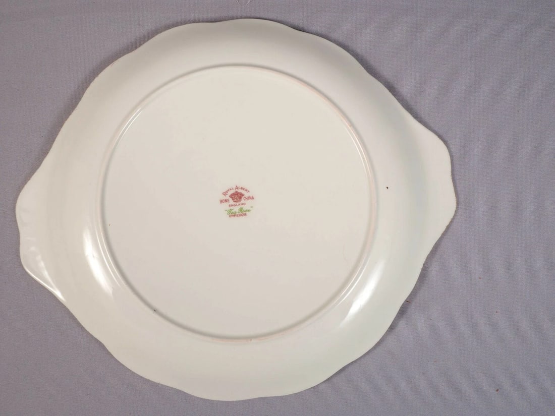 Royal Albert Yellow Tea Rose Bone China Cake Serving tray Platter England - 3