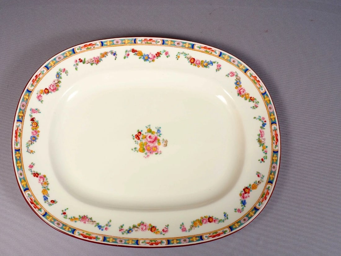 MINTON ROSE ANTIQUE Old Meat Turkey Serving Platter LARGE A4807 England 14 3/4" - 2