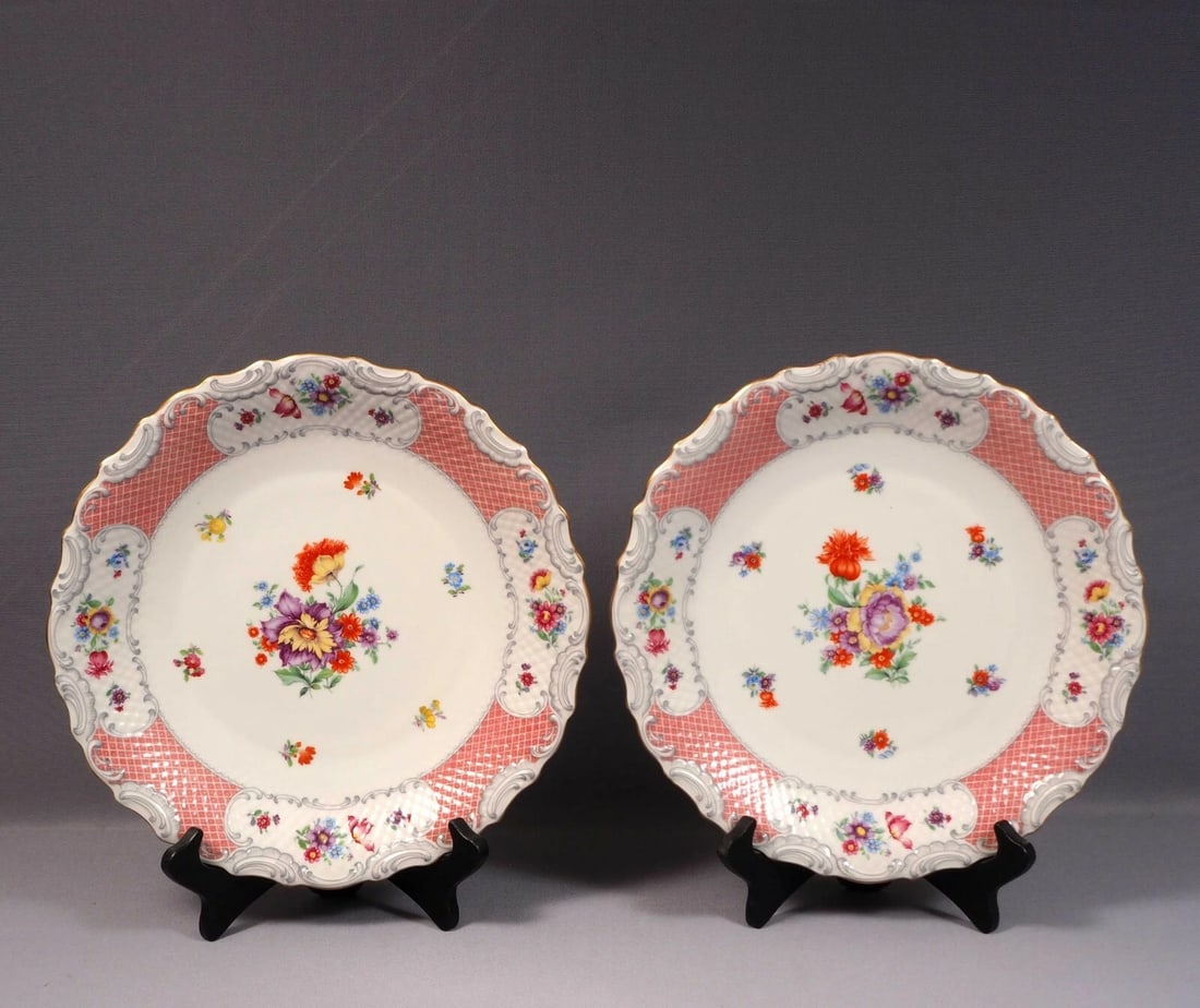 Vintage Schumann Bavaria Floral Chop / Serving Platters Flowers SCH503 Cabinet (1 of 9)