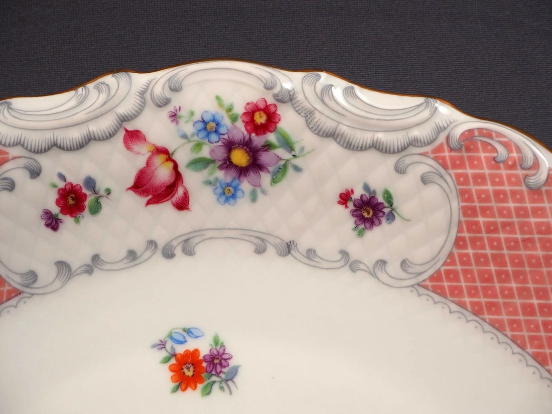 Vintage Schumann Bavaria Floral Chop / Serving Platters Flowers SCH503 Cabinet - 6
