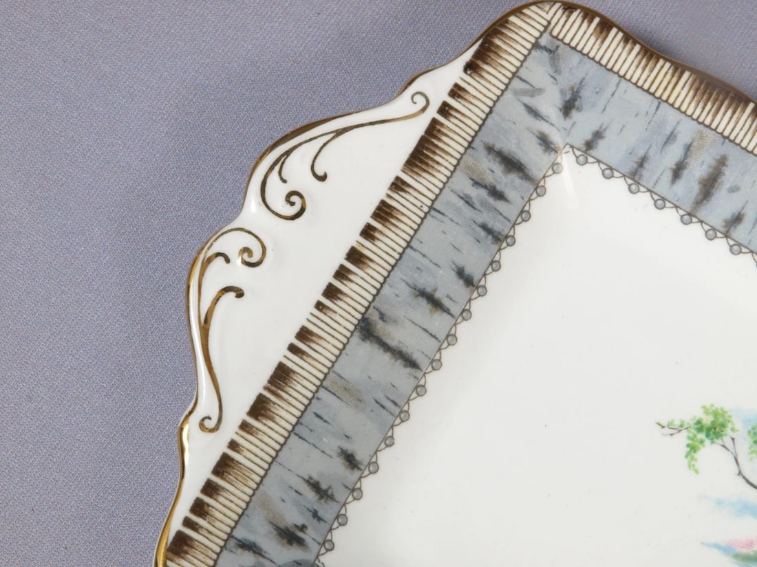 Royal Albert Silver Birch Sandwich Dessert Cake Snack Tray Dish Platter Vintage - 2