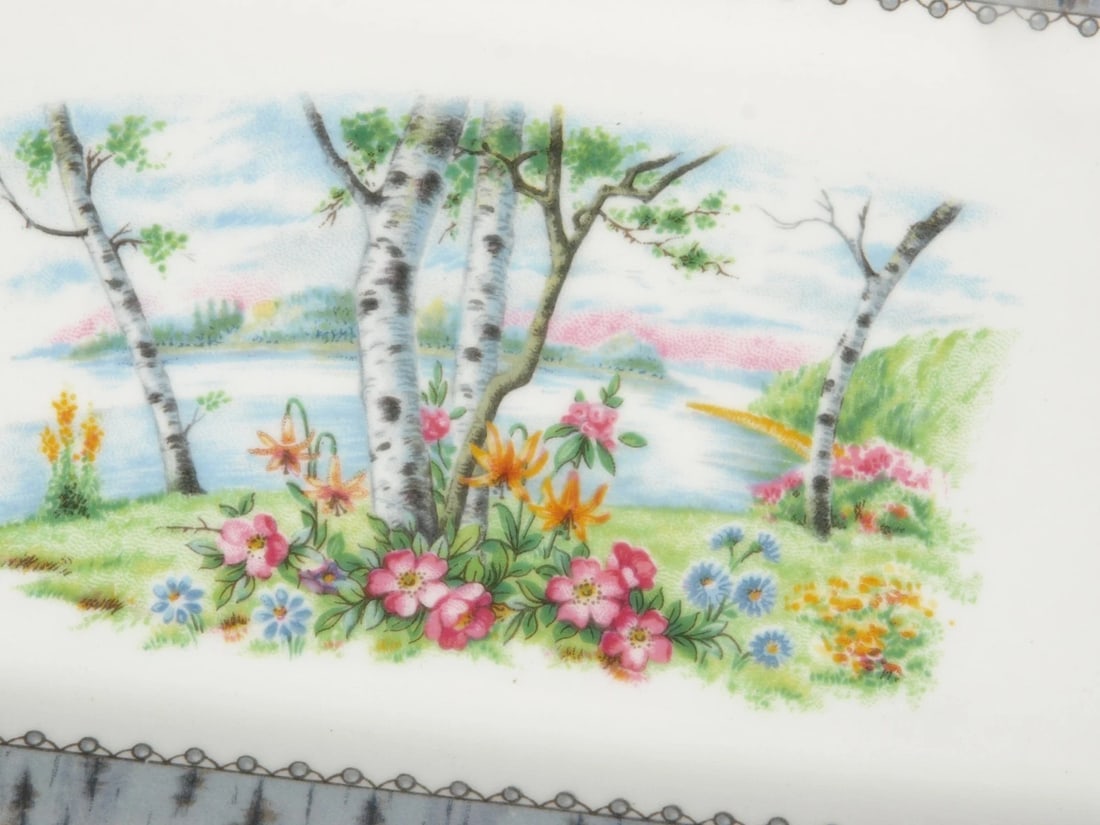 Royal Albert Silver Birch Sandwich Dessert Cake Snack Tray Dish Platter Vintage - 3