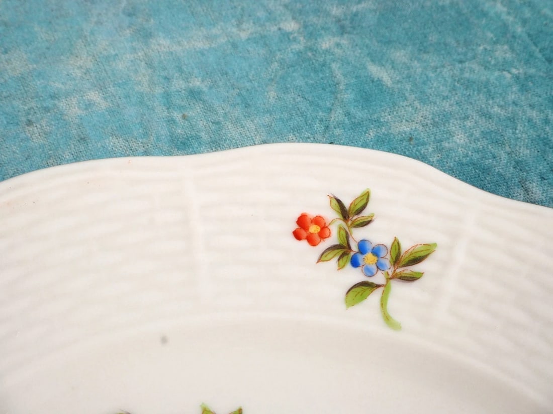 HEREND Hungary Rare Vintage Dessert Plates with Oval platter Porcelain - 5