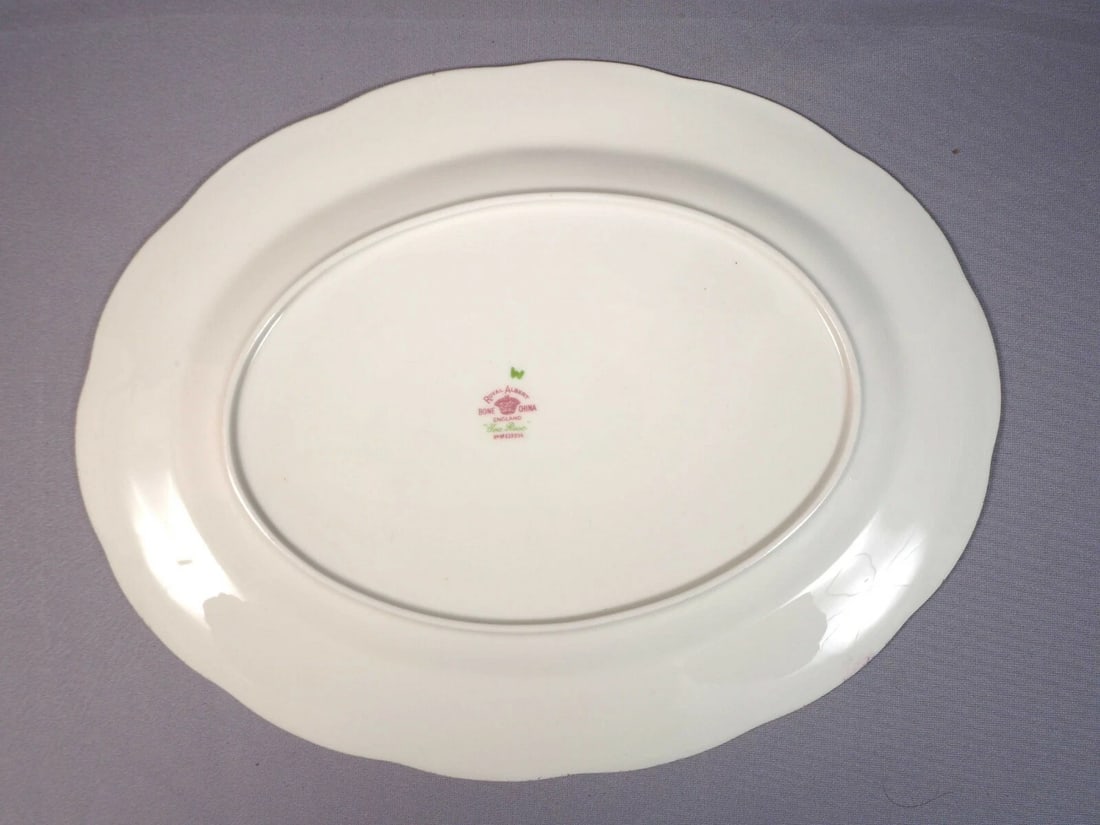 Royal Albert Yellow Tea Rose Bone China Oval Serving Platter England - 3
