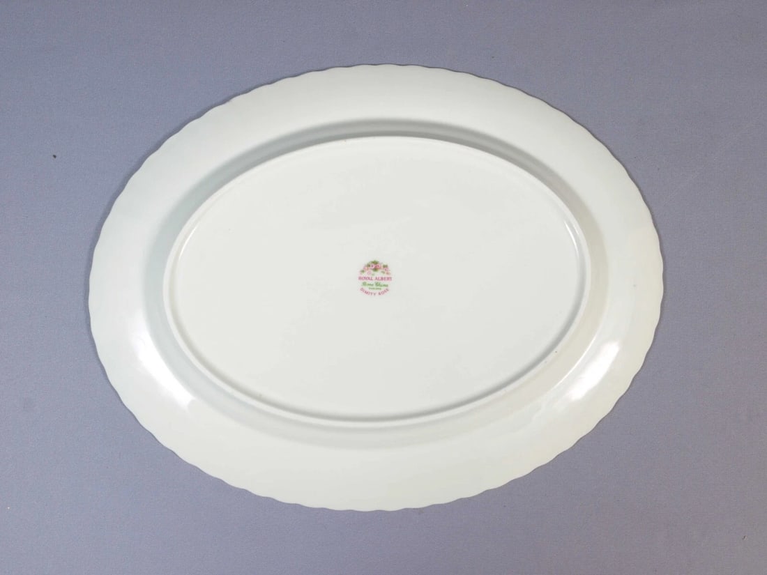 Royal Albert DIMITY Rose Oval ServingMeat Turkey Platter England Vintage - 3