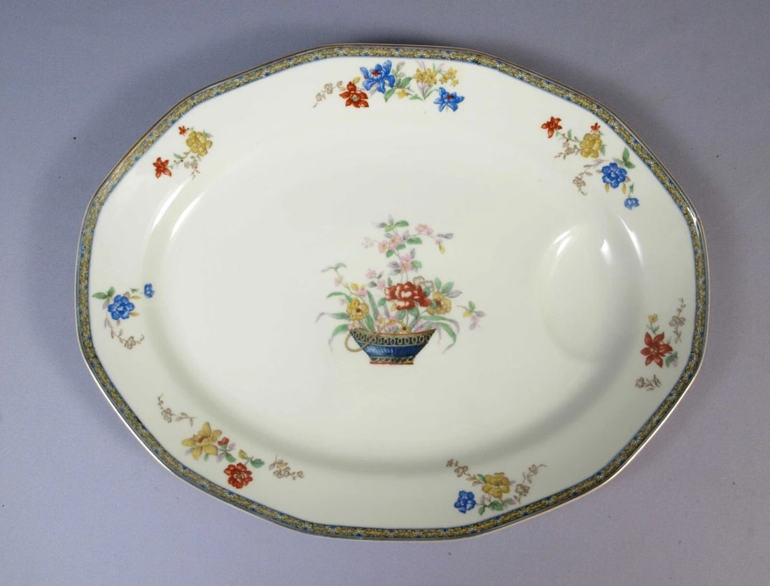 Limoges France GANGA HAVILAND Oval Platter Antique 15 3/4": This is a rare and gorgeous Large Oval Meat/Turkey Platter, made in Limoges, France by Theodore Haviland. Pieces of this pattern were made between the 1880's and the early 1900's in Limoges, France. T