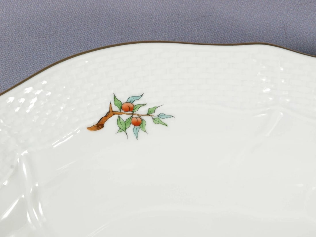 Herend LARGE Oval Meat Platter Serving Tray Rosehip Pattern Hungary - 3