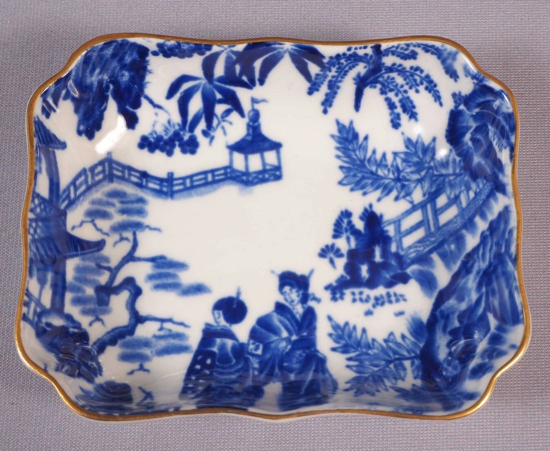 Royal Crown Derby Blue Mikado Nut Candy Snack Dish Tray England Vintage (1 of 5)