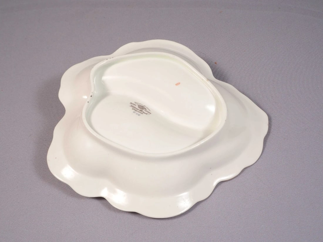 Royal Albert Silver Birch Serving Split Leaf Divided Bonbon Nuts Dish Tray - 3