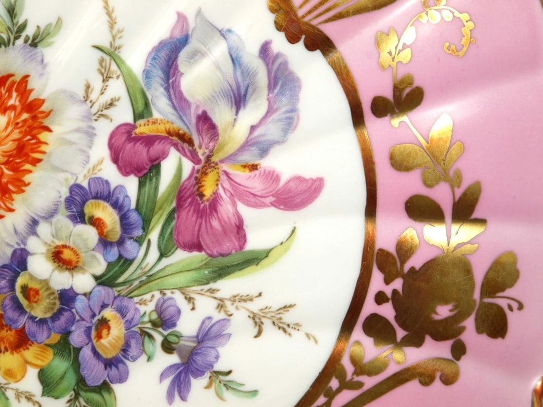 Limoges France Pink Cake Sandwich Tray Platter Dish Shell Shaped - 3
