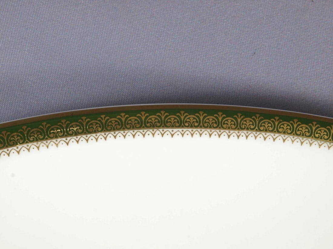 Wedgwood Chester Oval Serving Meat Platter England Green Gold R4446 - 2