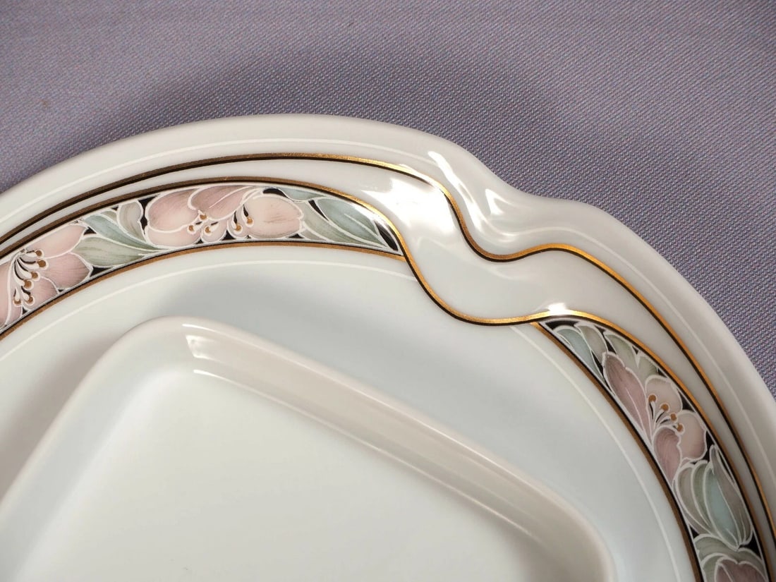 Super Rare Kaiser Tivoli Domino West Germany Oval Butter Dish Dome Underplate - 3