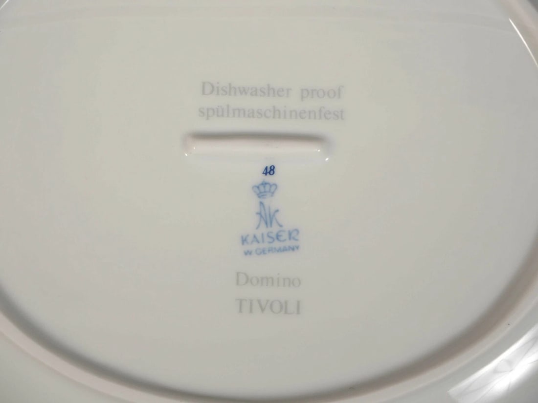 Super Rare Kaiser Tivoli Domino West Germany Oval Butter Dish Dome Underplate - 4