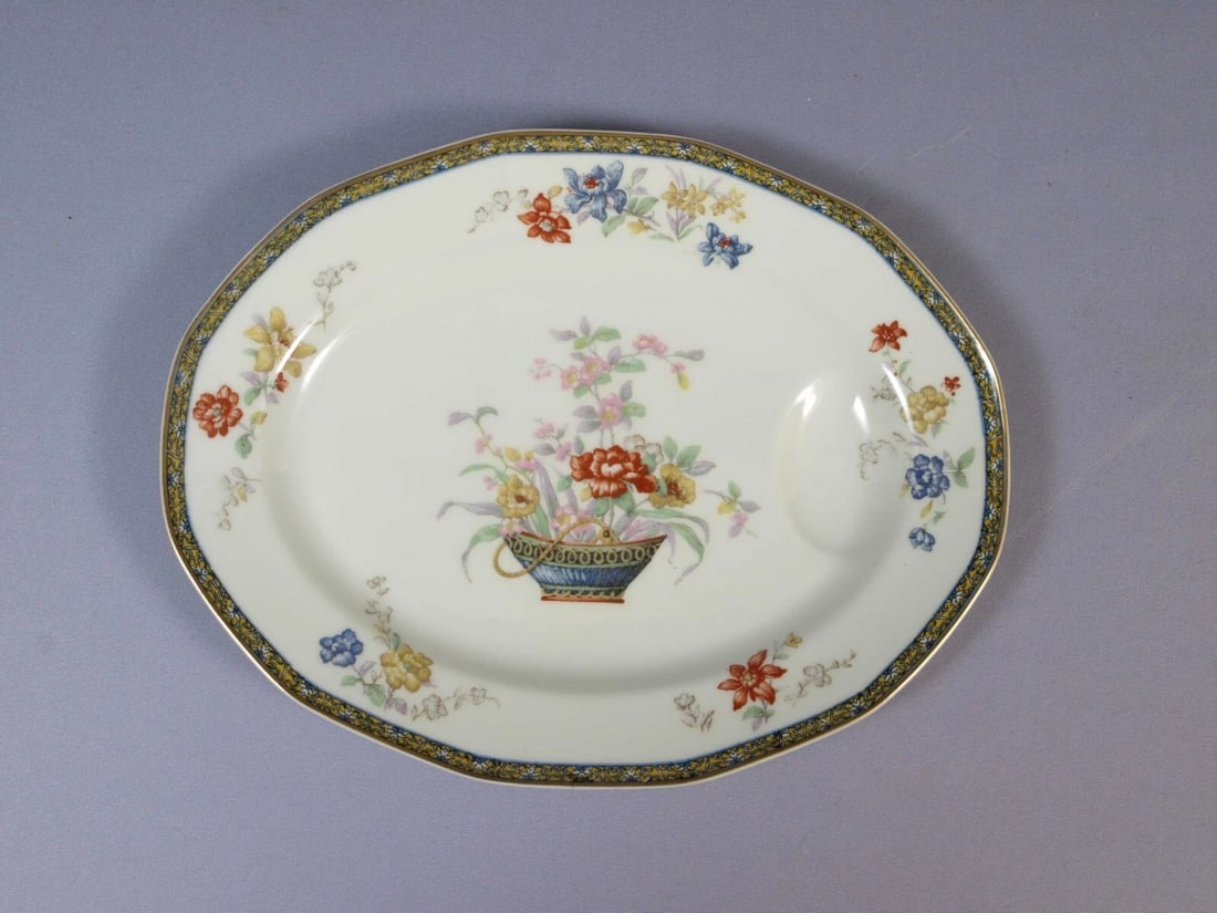 Limoges France GANGA HAVILAND Small Oval Platter Antique: This is a rare and gorgeous Small Oval Platter, made in Limoges, France by Theodore Haviland. Pieces of this pattern were made between the 1880's and the early 1900's in Limoges, France. The platter i