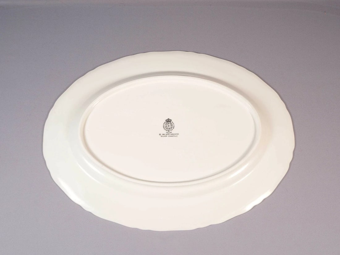 Royal Worcester SILVER CHANTILLY England Vintage Oval Turkey Meat Platter - 3