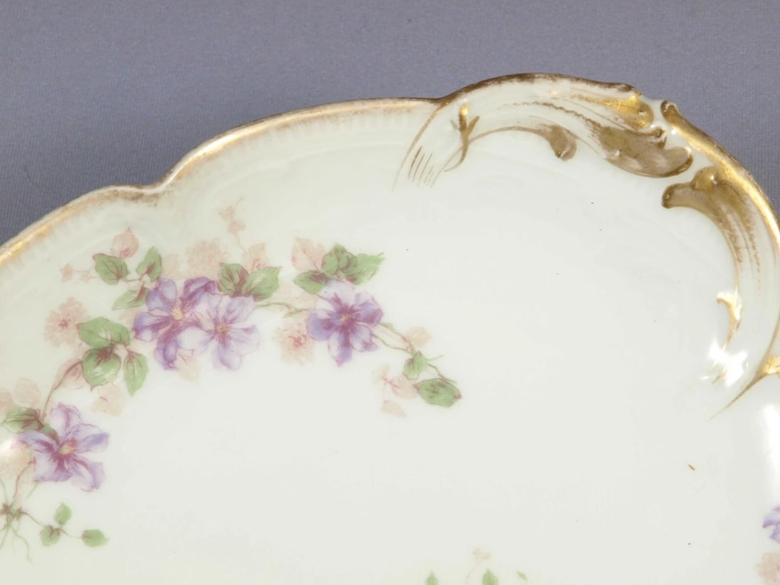 Limoges CHField Haviland GDA France Oval Serving Platter Dish Purple Flowers - 2