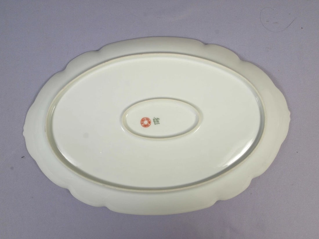Limoges CHField Haviland GDA France Oval Serving Platter Dish Purple Flowers - 3