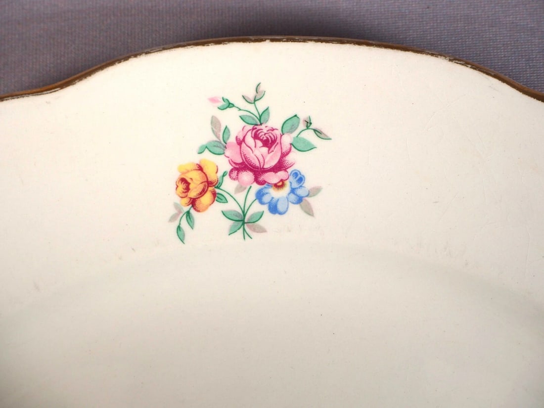 S.C. Richard Ginori ANTIQUE Roses Italy Cake Plate Chop Platter - 2