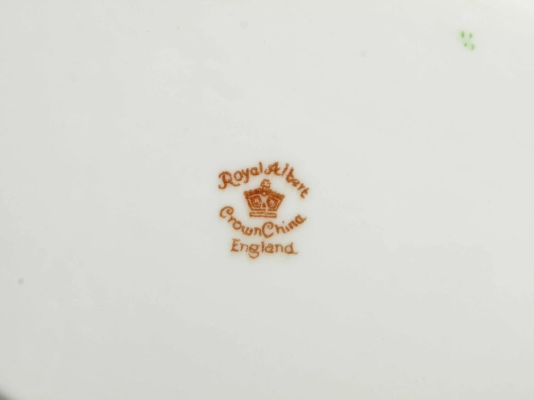 Royal Albert Crown China Devon Imari Green Oval Platter Vintage - 4