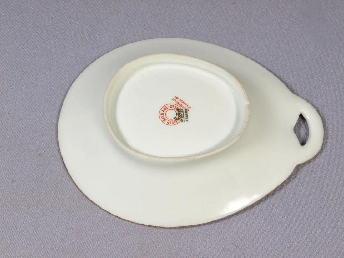 Limoges France CH Field Haviland GDA Small Bonbon Nuts Dish Tray CHF404 Rose - 3