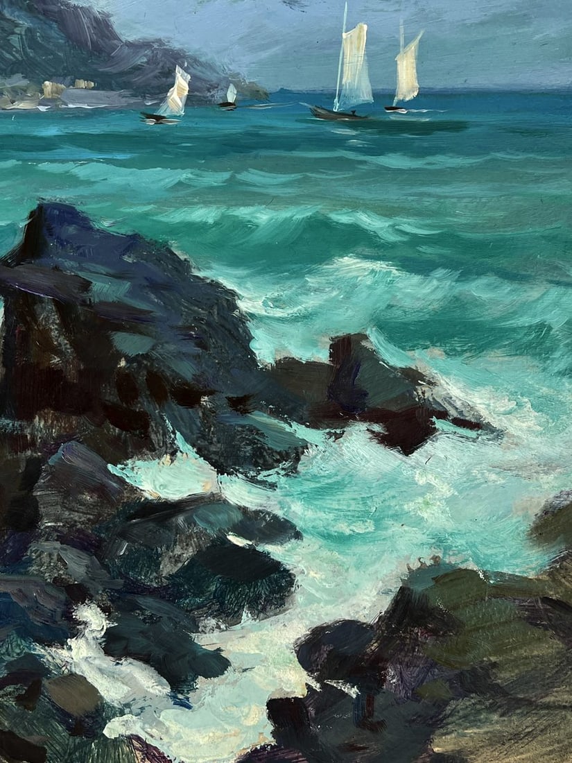 Oil painting Waves crash against the rocks Yuriy Suprunchuk - 10