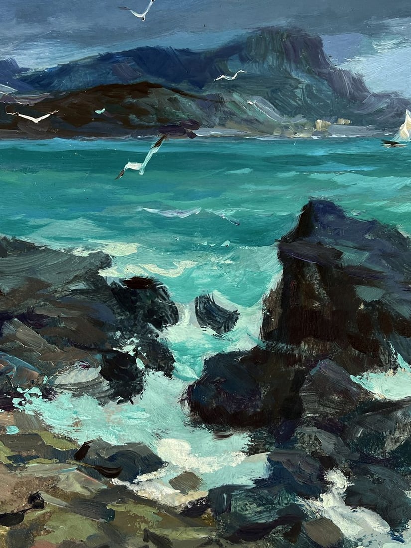 Oil painting Waves crash against the rocks Yuriy Suprunchuk - 6