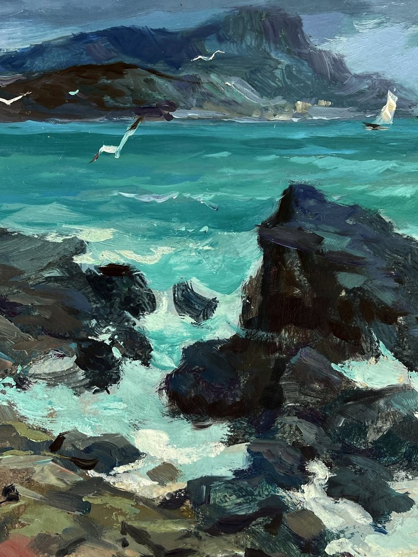 Oil painting Waves crash against the rocks Yuriy Suprunchuk - 7