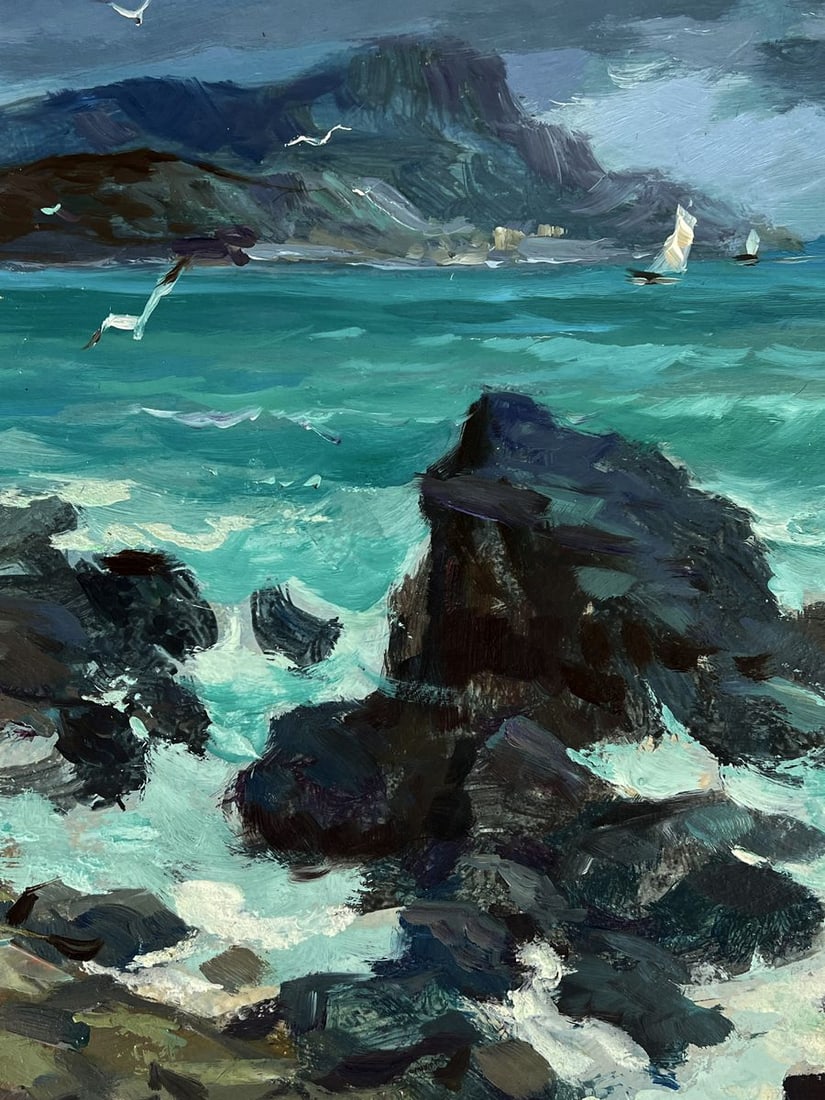 Oil painting Waves crash against the rocks Yuriy Suprunchuk - 8