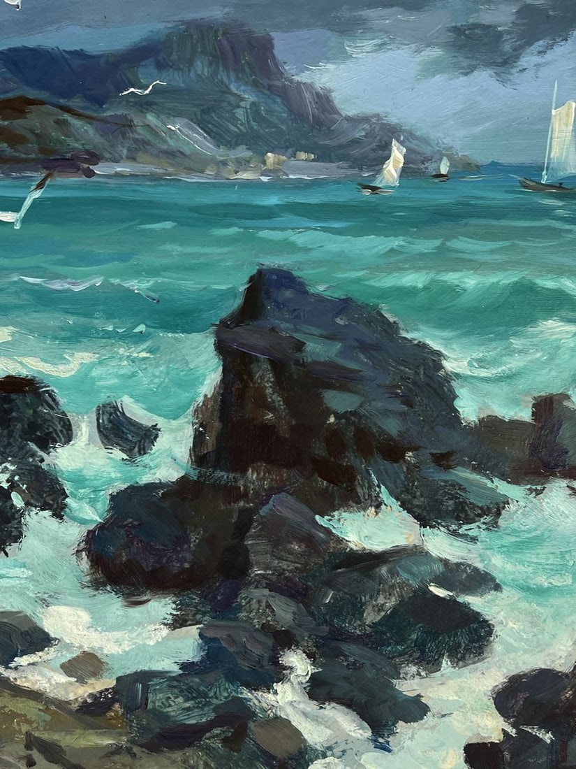 Oil painting Waves crash against the rocks Yuriy Suprunchuk - 9