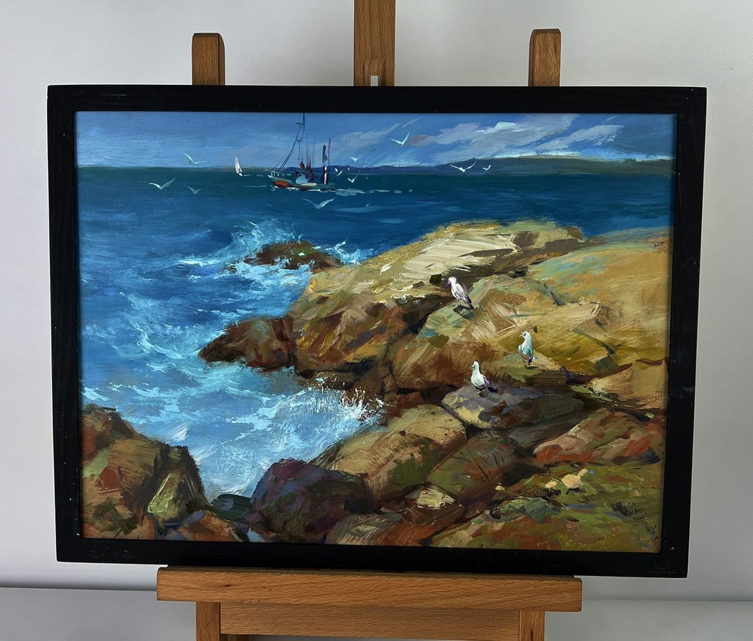 Oil painting The Boat Crosses the Sea Yuriy Suprunchuk: Title: Oil painting The Boat Crosses the Sea Yuriy Suprunchuk Description: AAA6256*** ABOUT THIS PAINTING **** TITLE: "The Boat Crosses the Sea"* ARTISTS: Yuriy Suprunchuk* SIZE: 30x40 cm/11.81x15.74