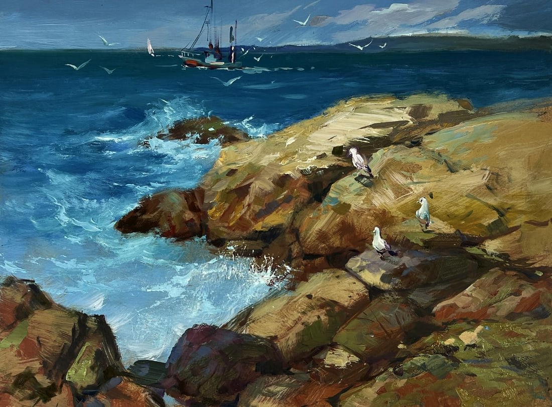 Oil painting The Boat Crosses the Sea Yuriy Suprunchuk - 3