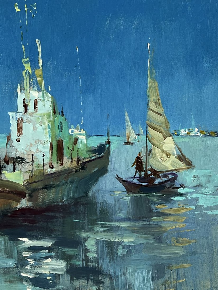 Oil painting Morning at the sea harbor Yuriy Suprunchuk - 10