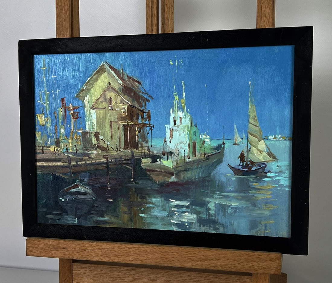 Oil painting Morning at the sea harbor Yuriy Suprunchuk - 2