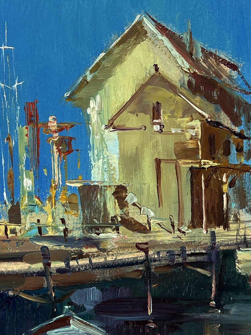 Oil painting Morning at the sea harbor Yuriy Suprunchuk - 4