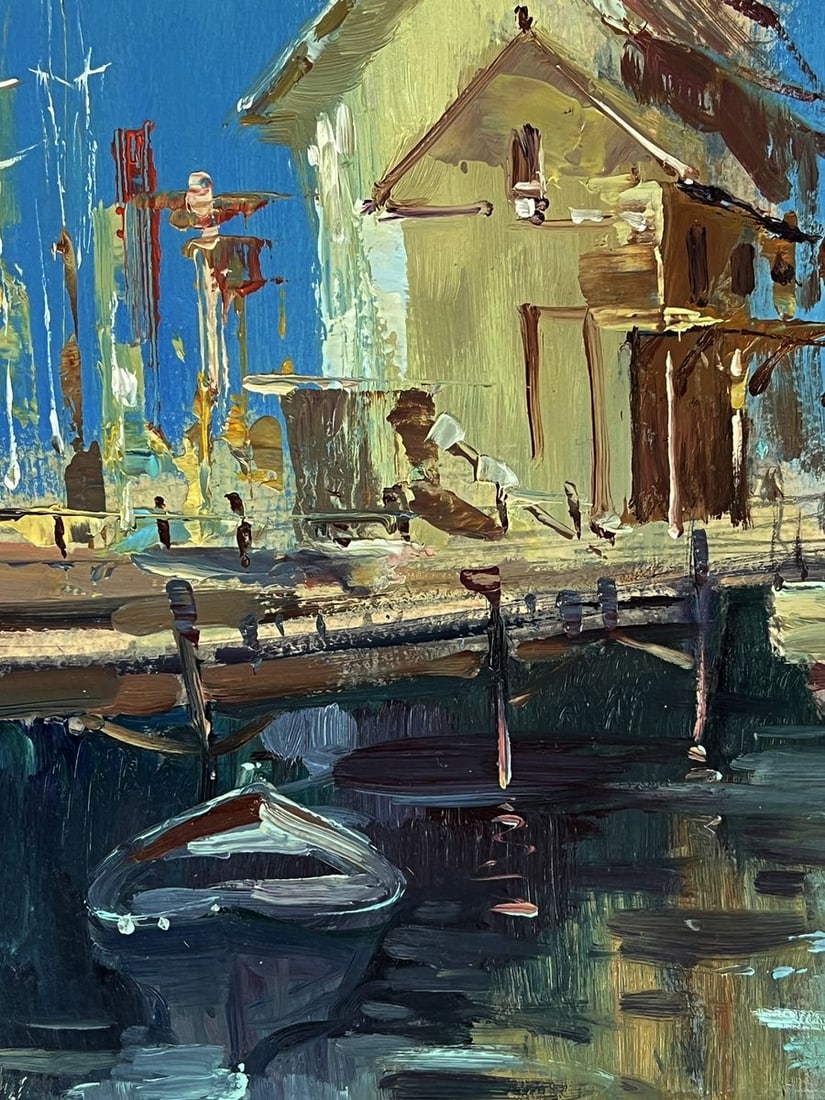 Oil painting Morning at the sea harbor Yuriy Suprunchuk - 5