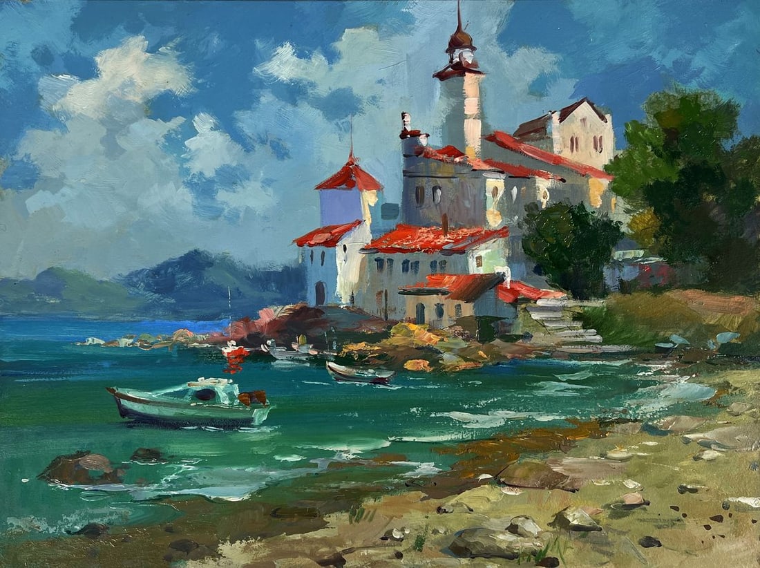 Oil painting Sunny Afternoon on the Coast Yuriy Suprunchuk - 3