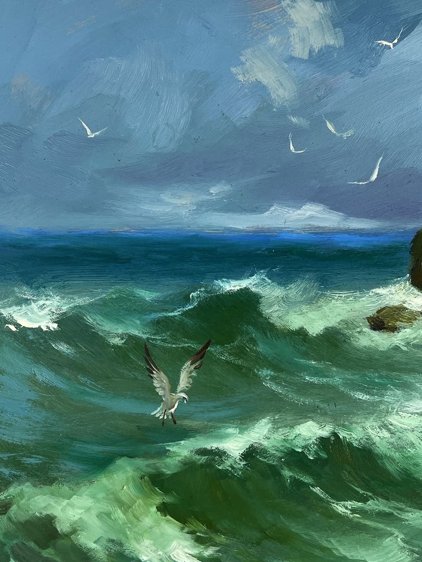 Oil painting Freedom on the sea waves Yuriy Suprunchuk - 4