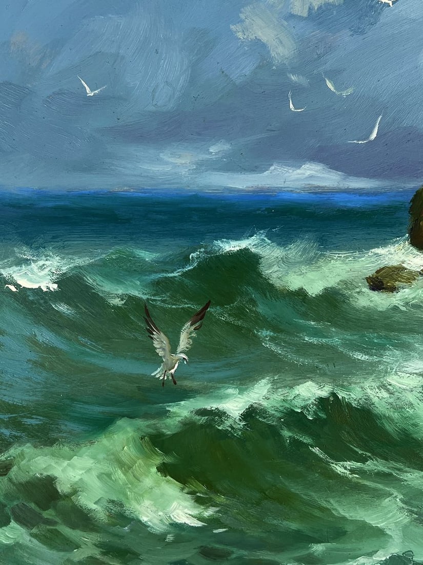 Oil painting Freedom on the sea waves Yuriy Suprunchuk - 5
