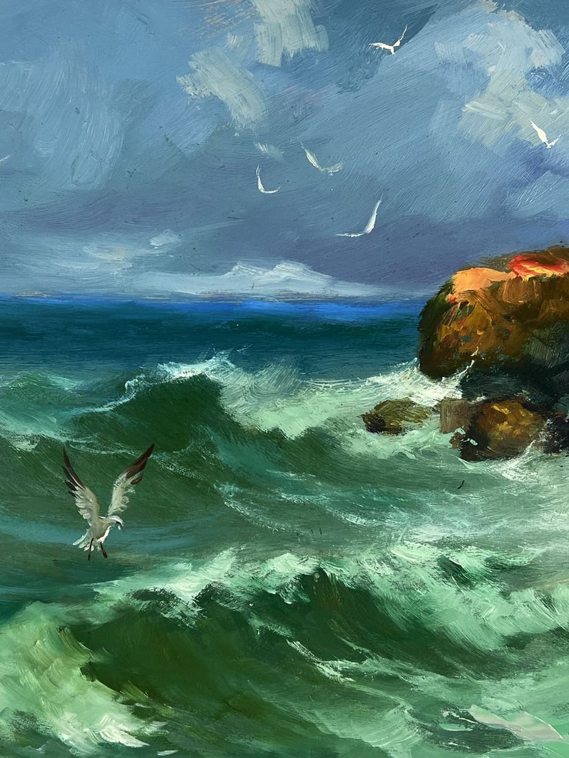 Oil painting Freedom on the sea waves Yuriy Suprunchuk - 6