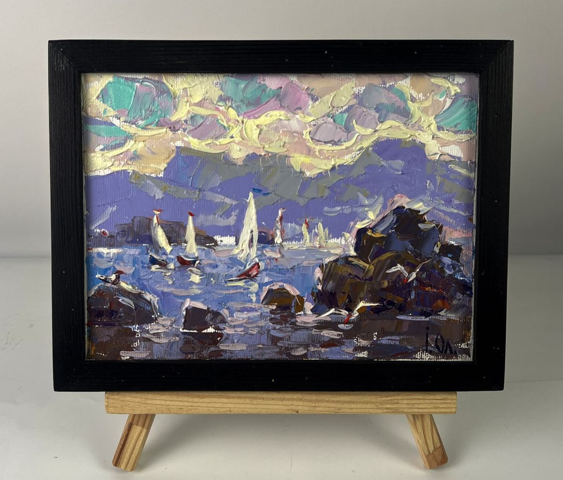 Oil painting Sailboats sail on the sea Oleksiy Ivanyuk (1 of 11)