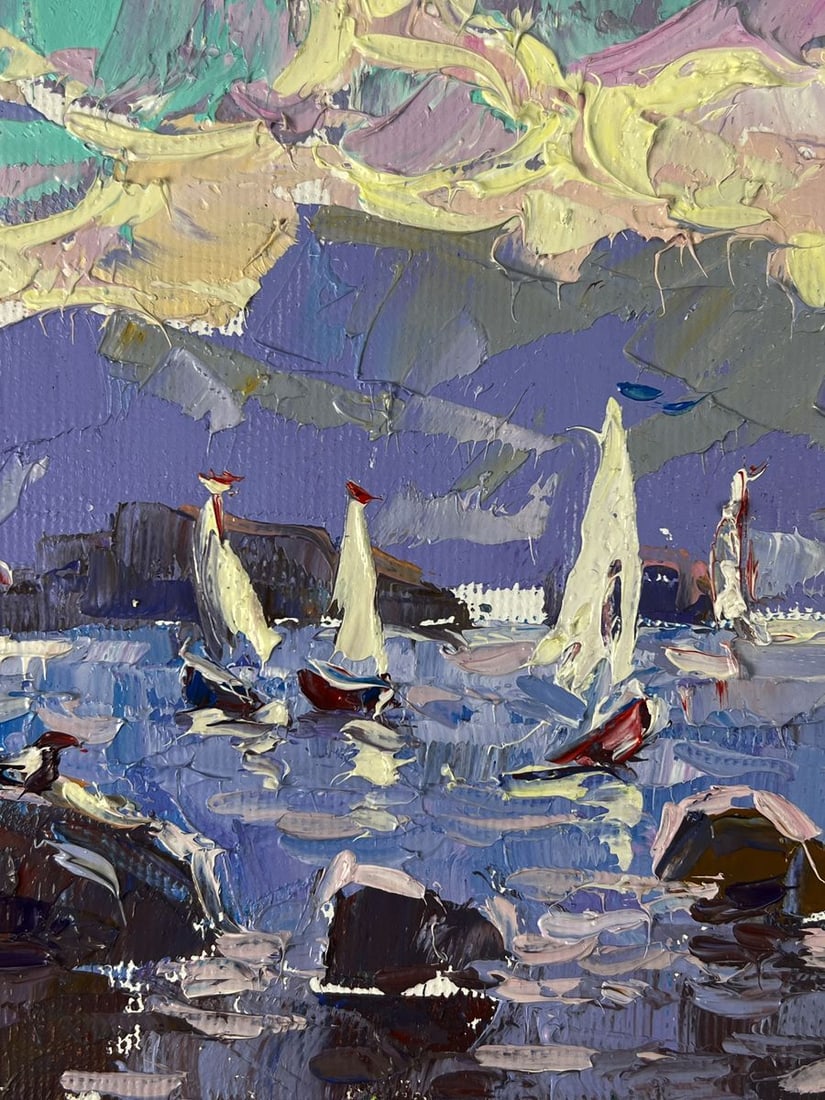 Oil painting Sailboats sail on the sea Oleksiy Ivanyuk - 5