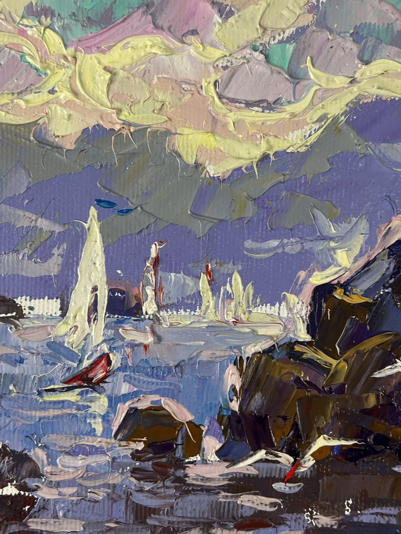 Oil painting Sailboats sail on the sea Oleksiy Ivanyuk - 8