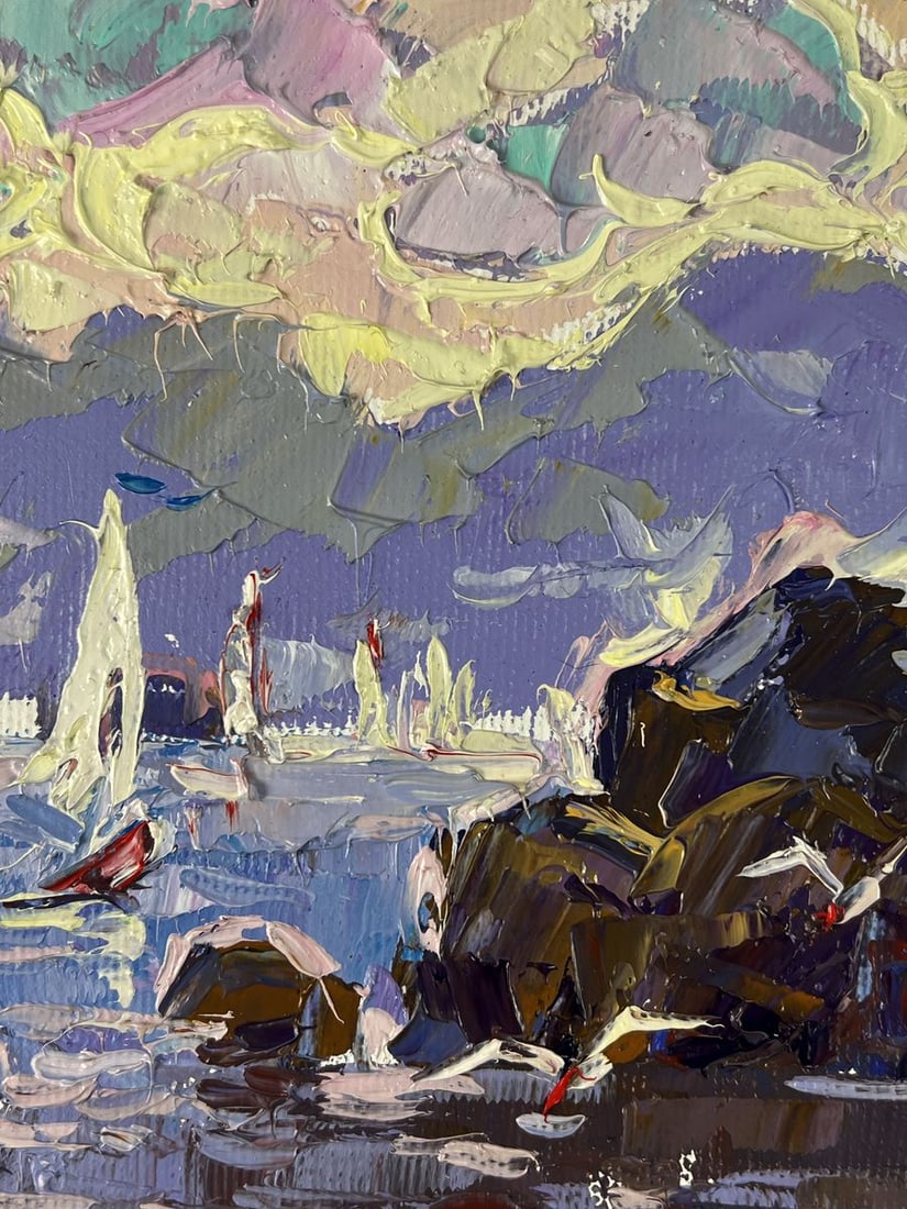 Oil painting Sailboats sail on the sea Oleksiy Ivanyuk - 9