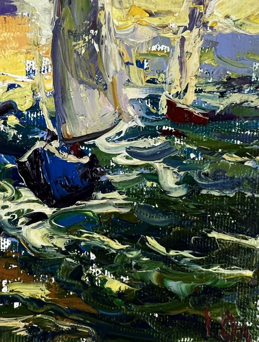 Oil painting Sunset over the sea waves Oleksiy Ivanyuk - 10
