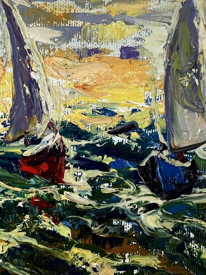 Oil painting Sunset over the sea waves Oleksiy Ivanyuk - 6