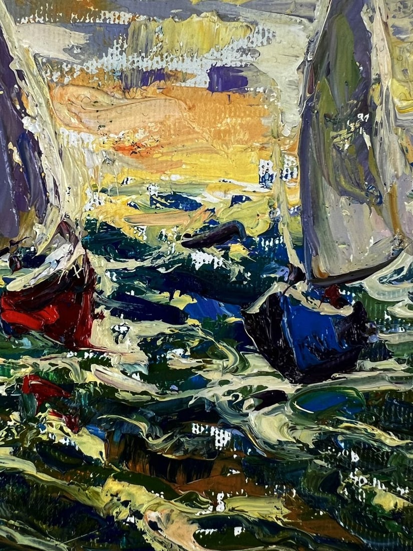 Oil painting Sunset over the sea waves Oleksiy Ivanyuk - 7