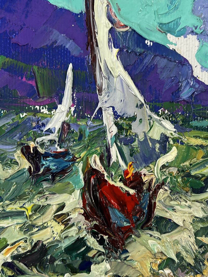 Oil painting Sailboats on the sea waves Oleksiy Ivanyuk - 4